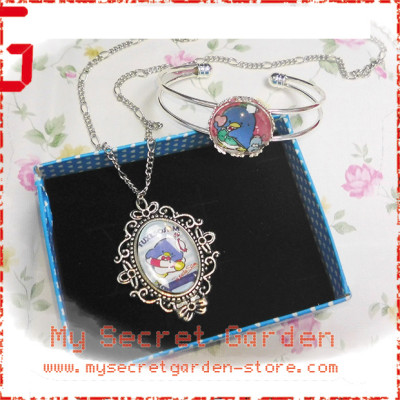 Tuxedosam ( Tuxedo Sam ) Cabochon Necklace and Bracelet Set